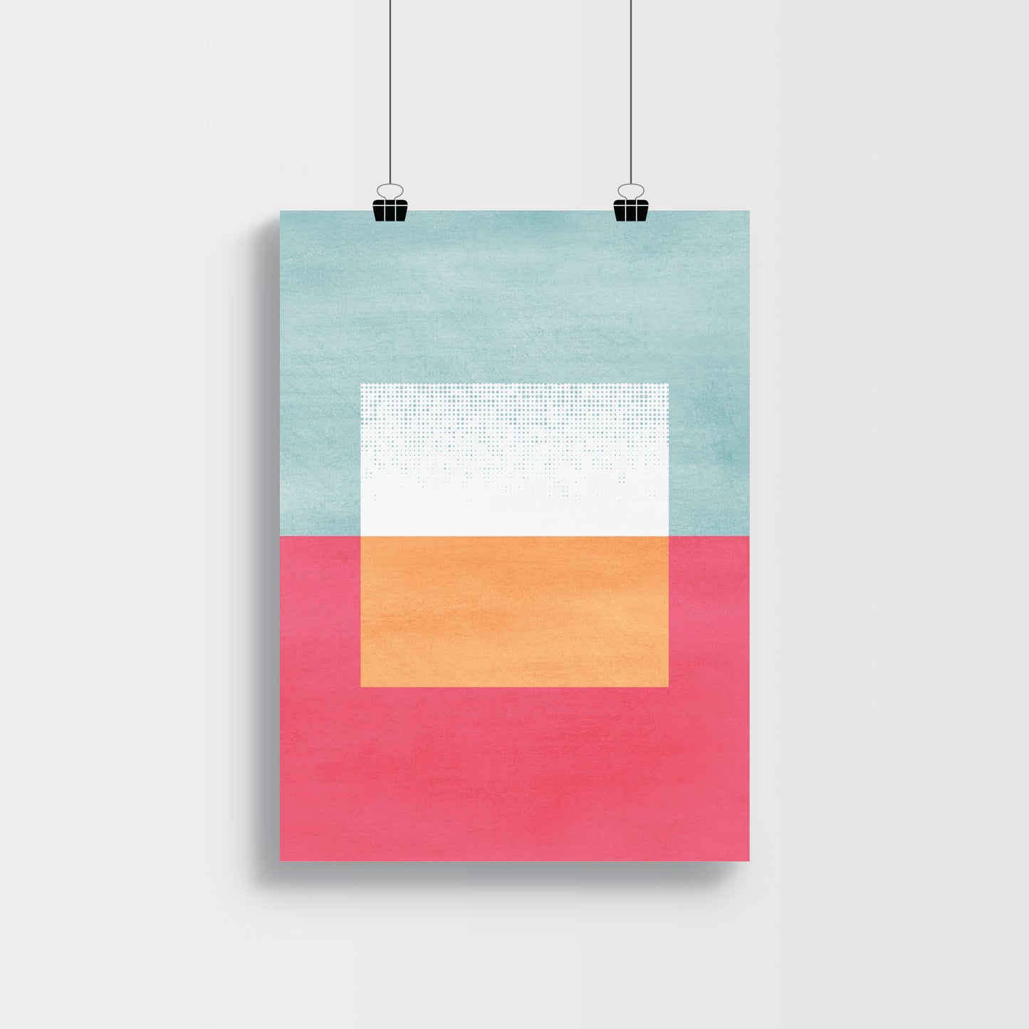 3 shapes art | Blue - Pink