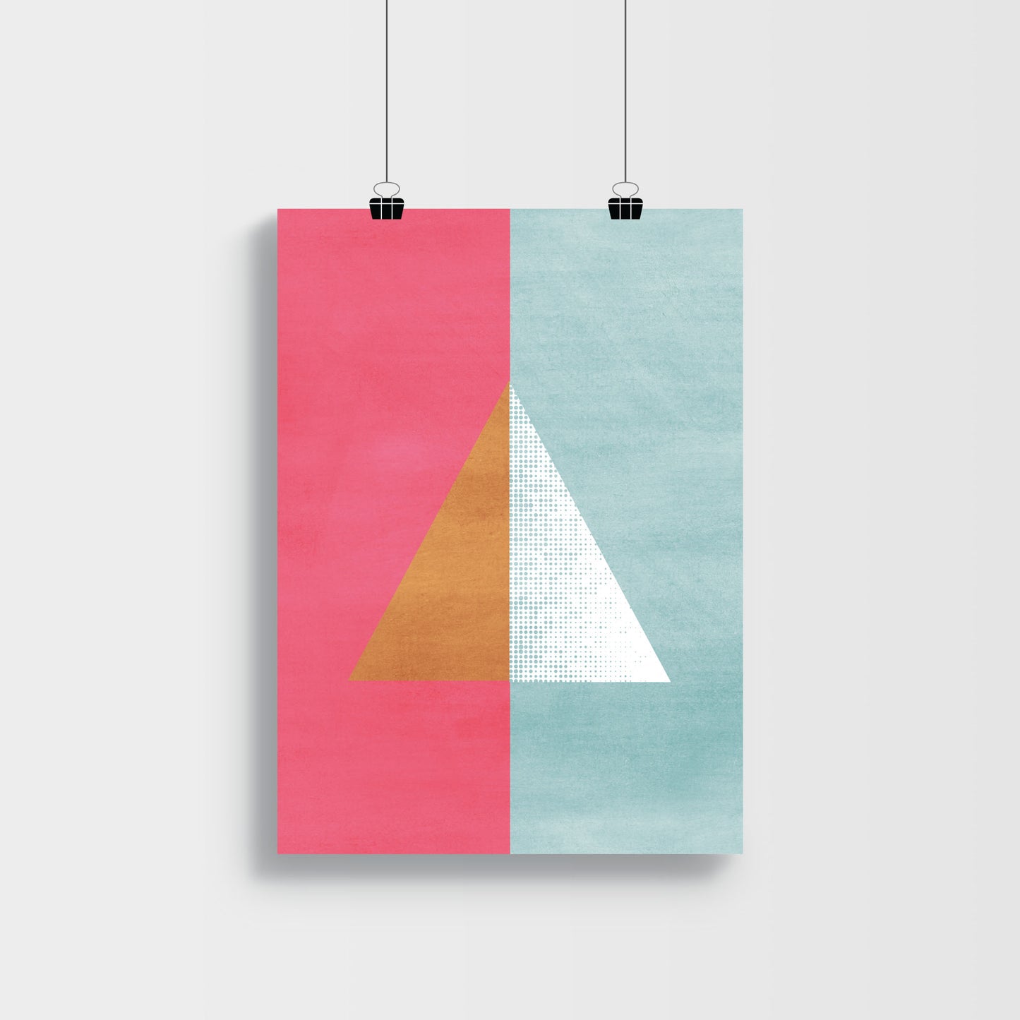 3 shapes art | Blue - Pink