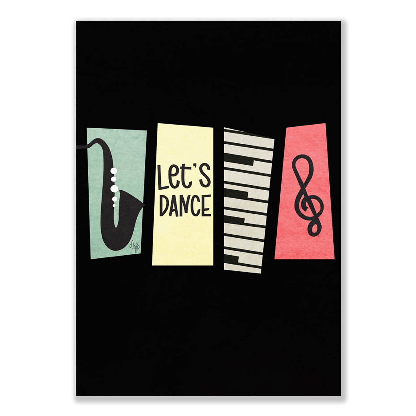 Lets Dance Black Poster