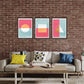 3 shapes art | Blue - Pink